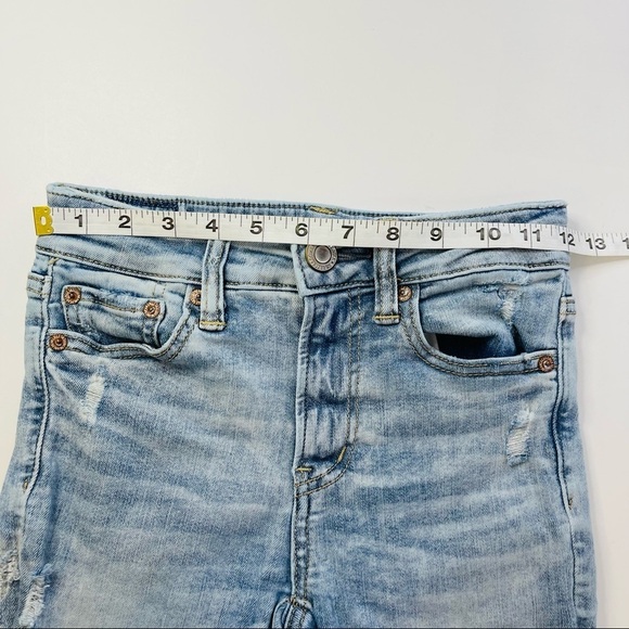 American Eagle hi rise jegging acid wash distressed next level stretch size 00P - Picture 9 of 12